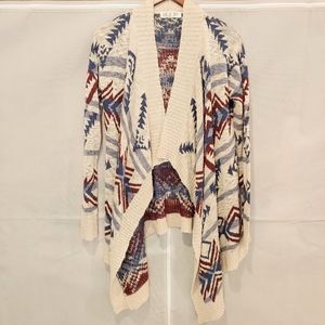 Pink Rose Tribal Print Cardigan Medium